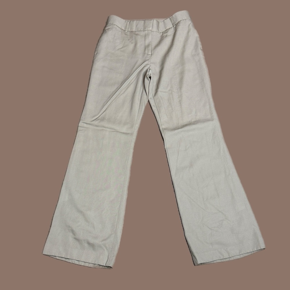 J. Crew Women’s Wool Mid-Rise Bootcut Trouser Pants in Taupe Sz 4